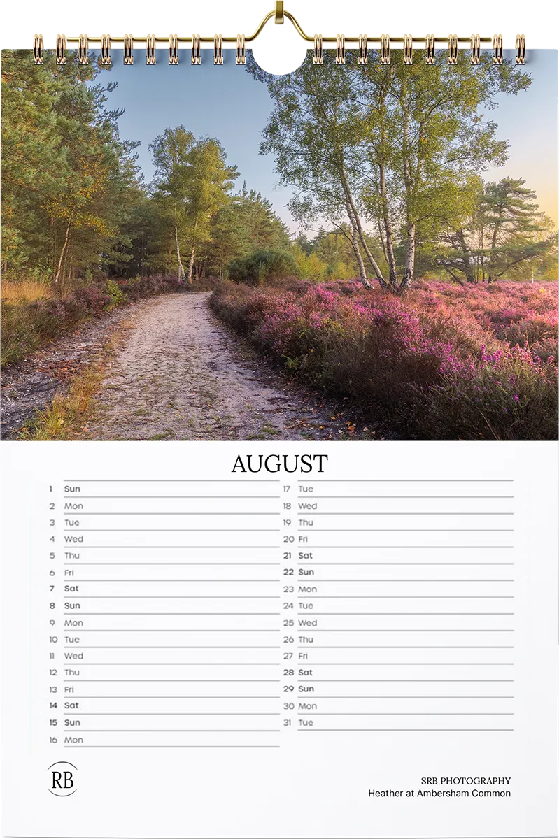 2027 SRB Photos Landscape Calendar — August